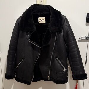 Zara Black Shearling Jacket